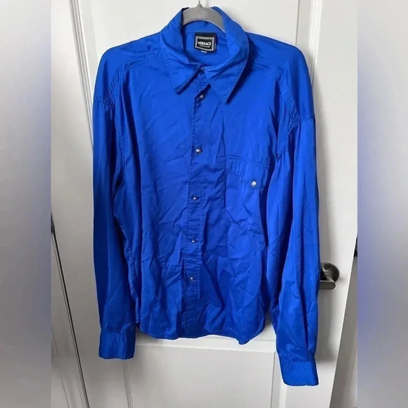 Versace Jeans Couture | Royal Blue Dress Shirt | Size L - Picture 2 of 6